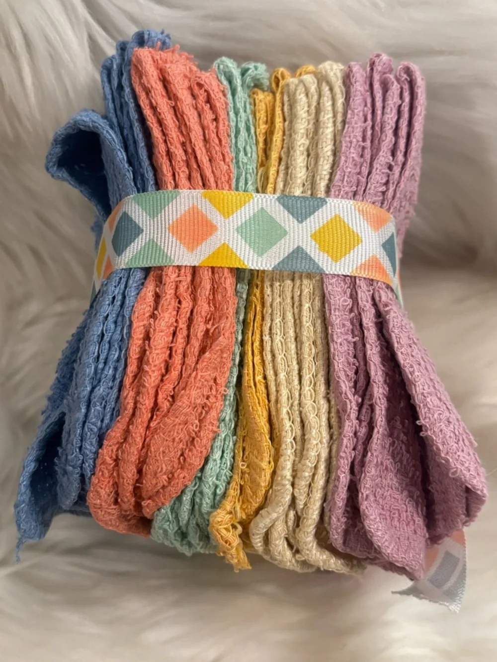 12 Pk Cotton Wash Cloth Set - Multi-Colored Pastel Mix